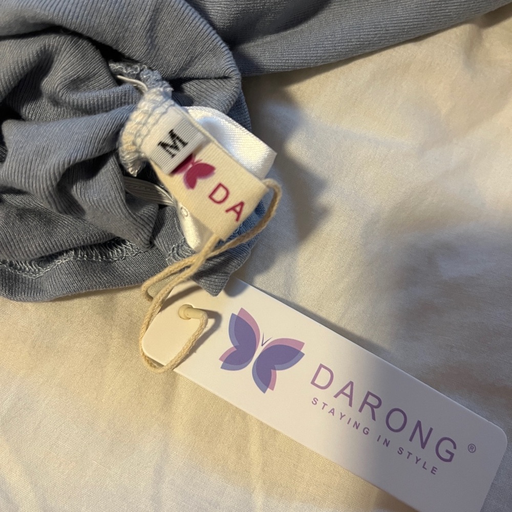 Dating Off-Shoulder Ruched Long-Sleeve Top - Slate Blue - Picture 2 of 4